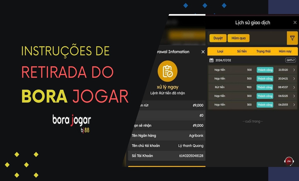 Instruções de retirada do Bora Jogar